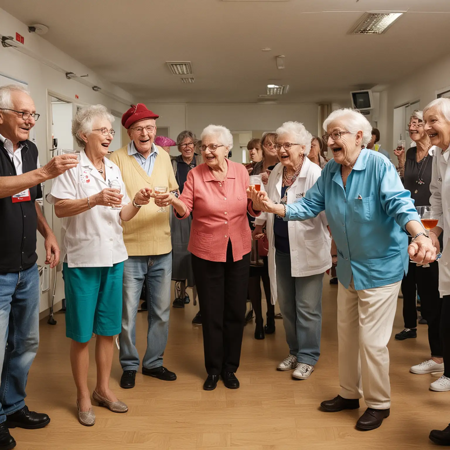 Elderly-Party-in-Hospital-with-Joints-Schnapps-and-Techno-Music