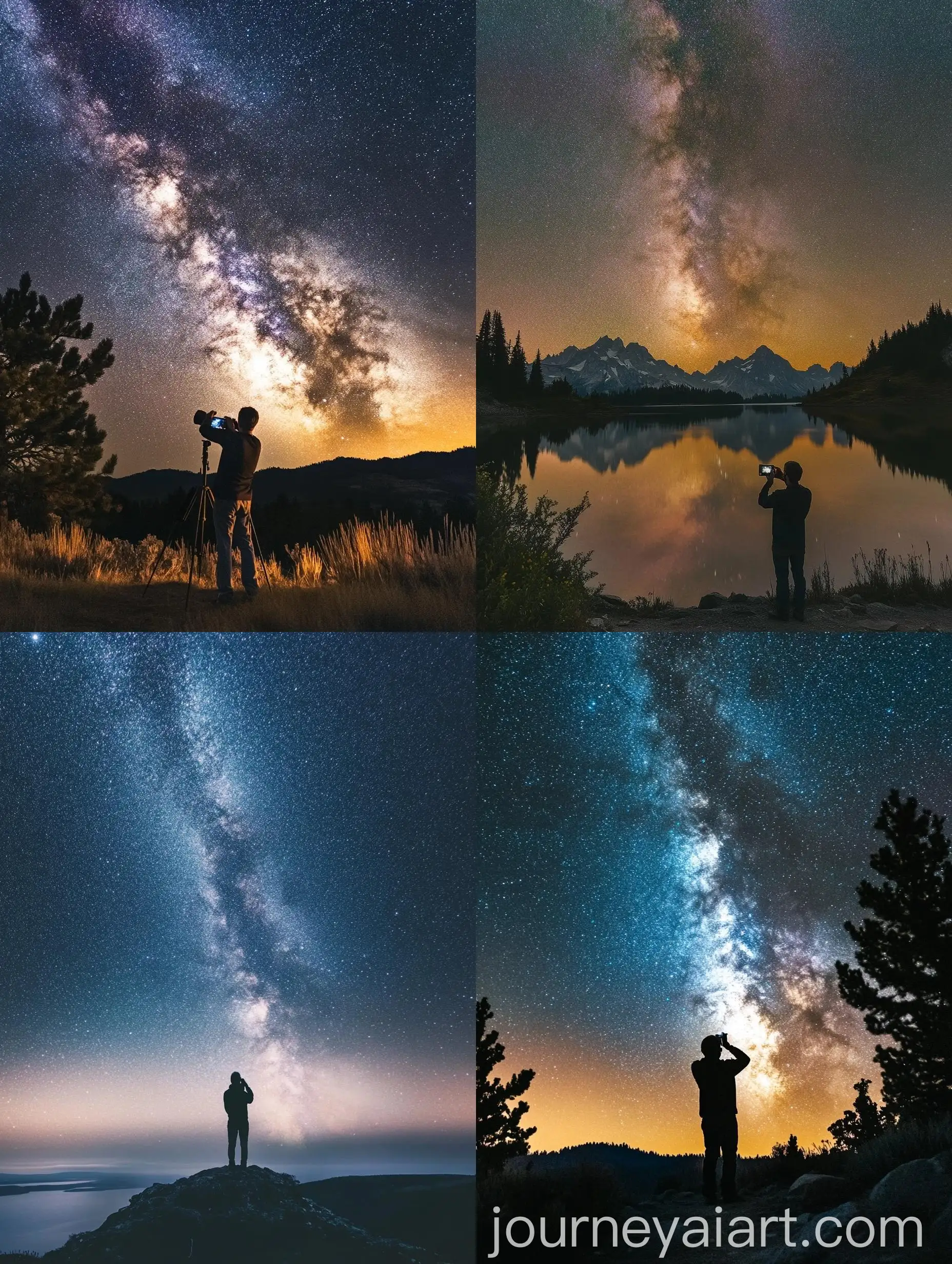 Man-Capturing-Milky-Way-Night-Sky-Photo