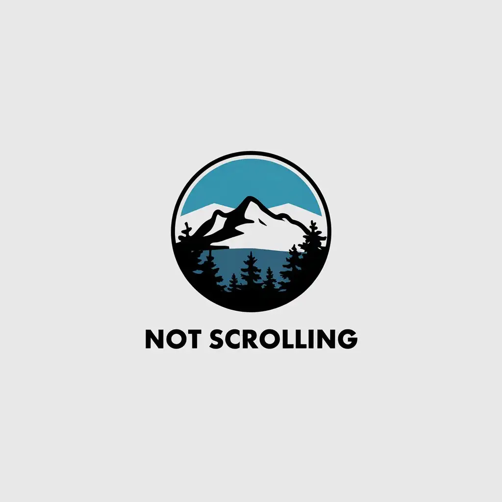 LOGO Design for Not Scrolling Mountain Nature Theme in Minimalistic Style