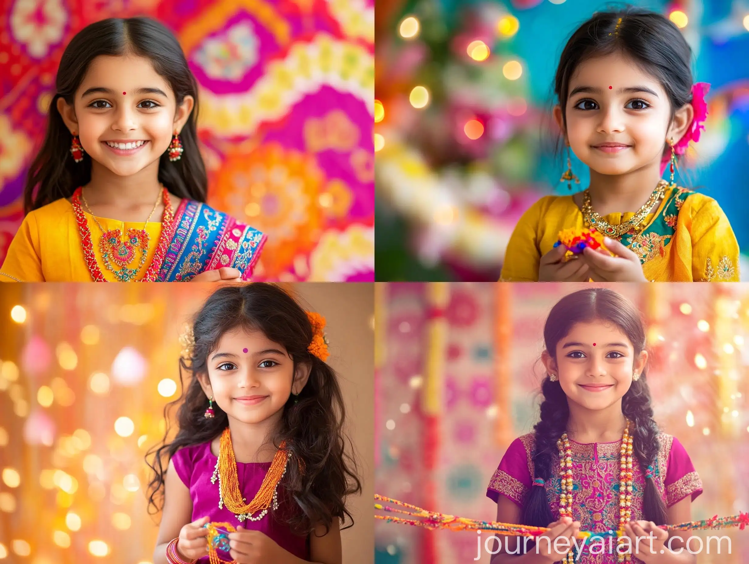 Festive-Raksha-Bandhan-Celebration-with-Young-Girl-Holding-Colorful-Rakhi