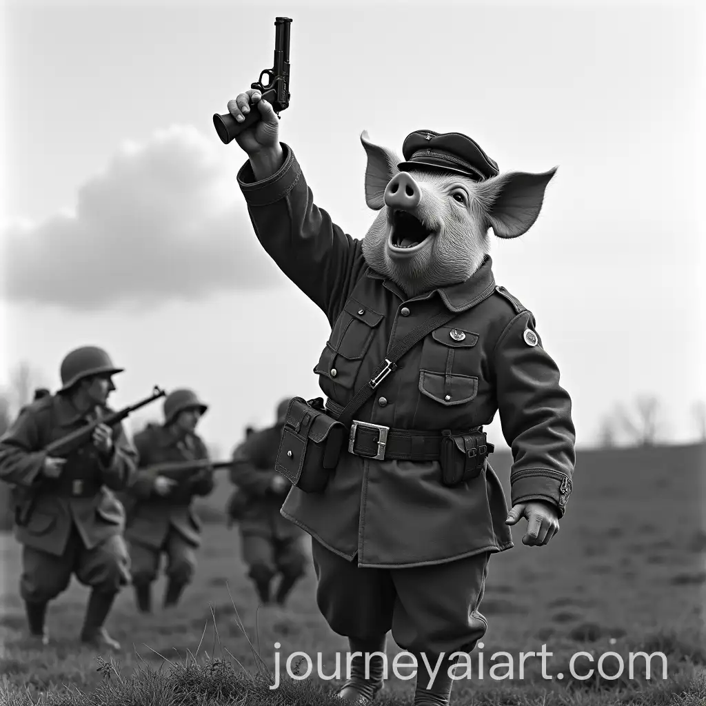 Soviet-Pig-Soldier-in-Action-Amidst-WWII-Battlefield