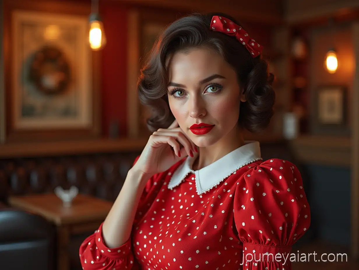 Beautiful-PinUp-Girl-Moisturizing-Skin-and-Applying-Perfume