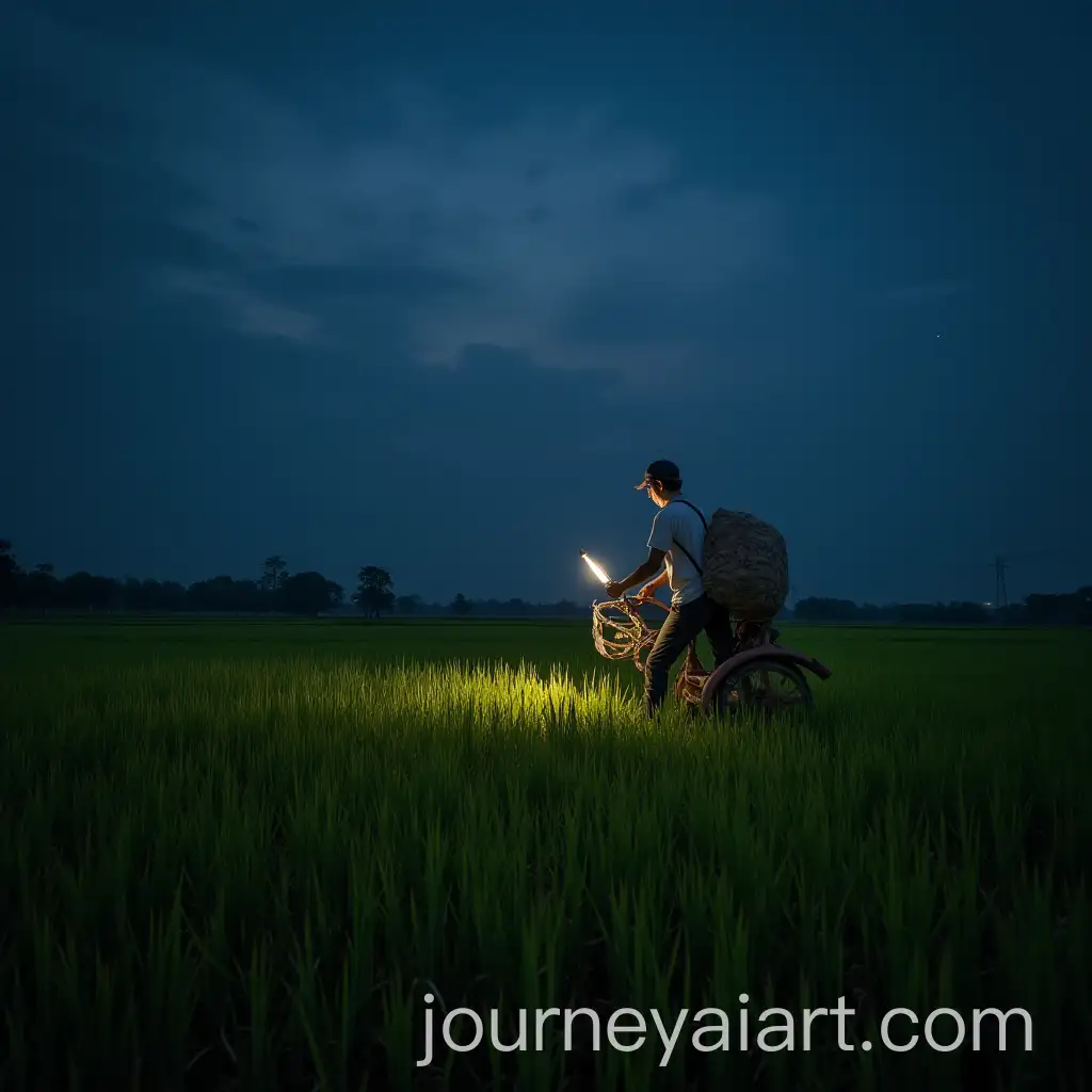 Farmer-Working-Late-into-the-Night-in-a-Rice-Field