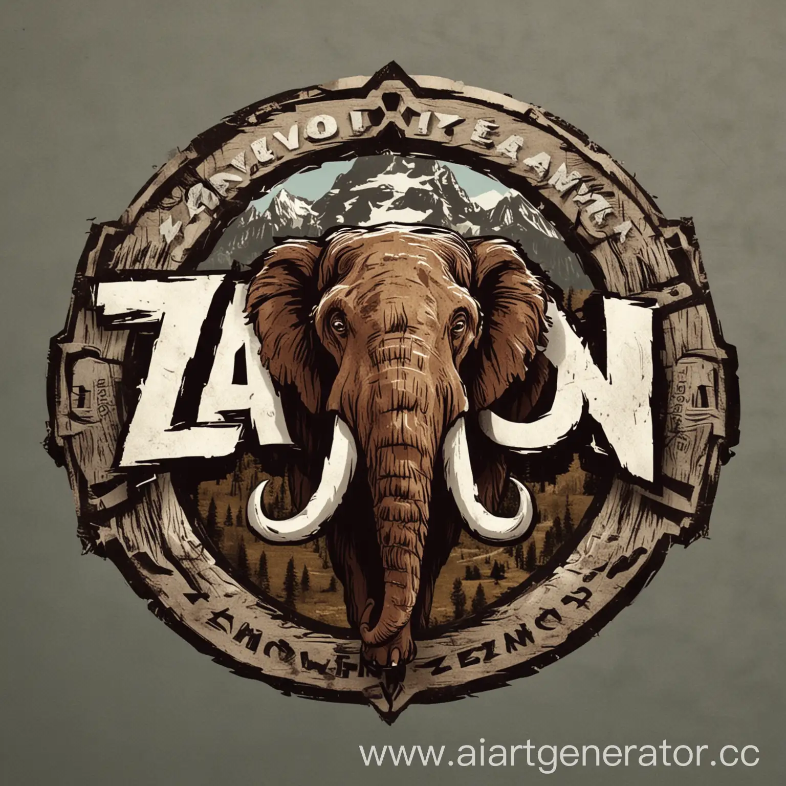 Zavozin-Team-Logo-Featuring-a-Majestic-Mammoth-Silhouette