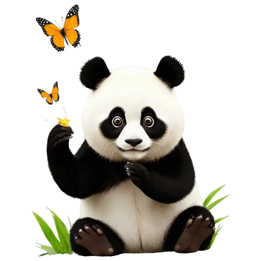 Anime-Panda-Playing-with-Butterfly-PNG-HighQuality-Transparent-Image-for-Creative-Projects