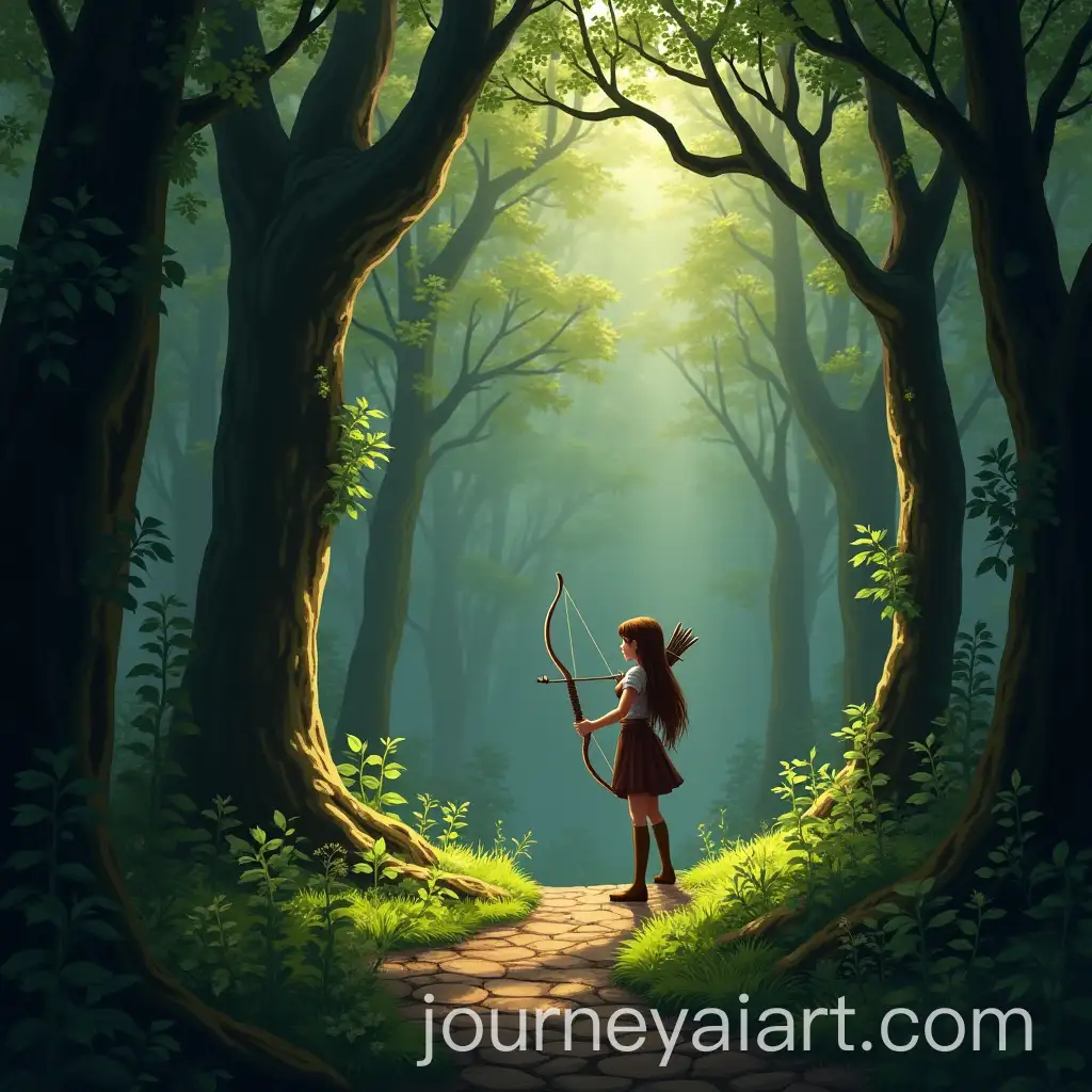 Archer-in-Enchanted-Forest-with-Bow-and-Arrow