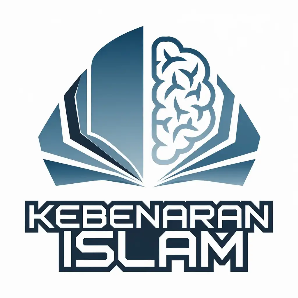 Modern Abstract Logo Quran and Human Brain for Kebenaran Islam YouTube Channel