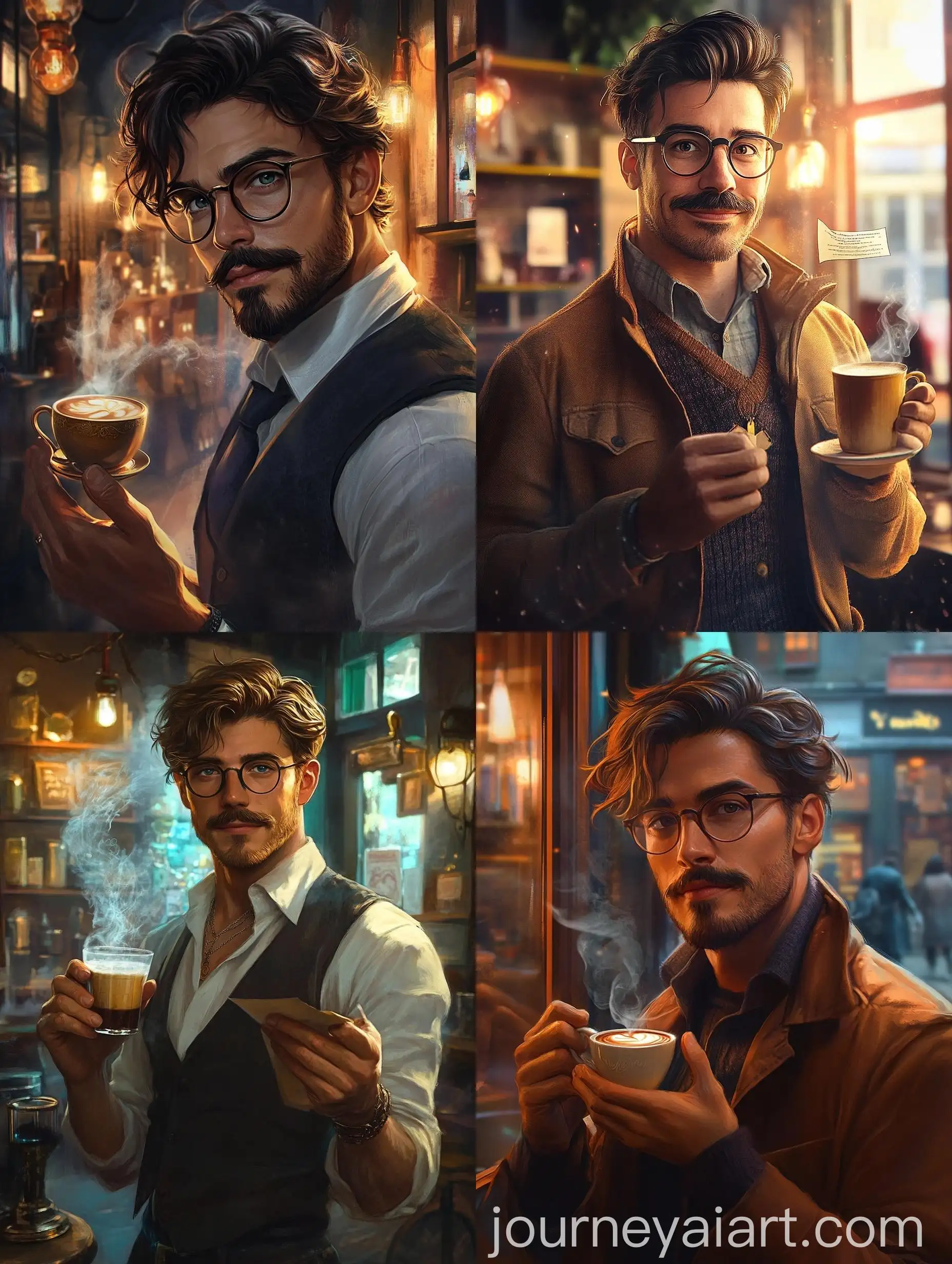 Stylish-Man-Holding-Coffee-and-Magic-Contract-in-Simple-Coffee-Shop