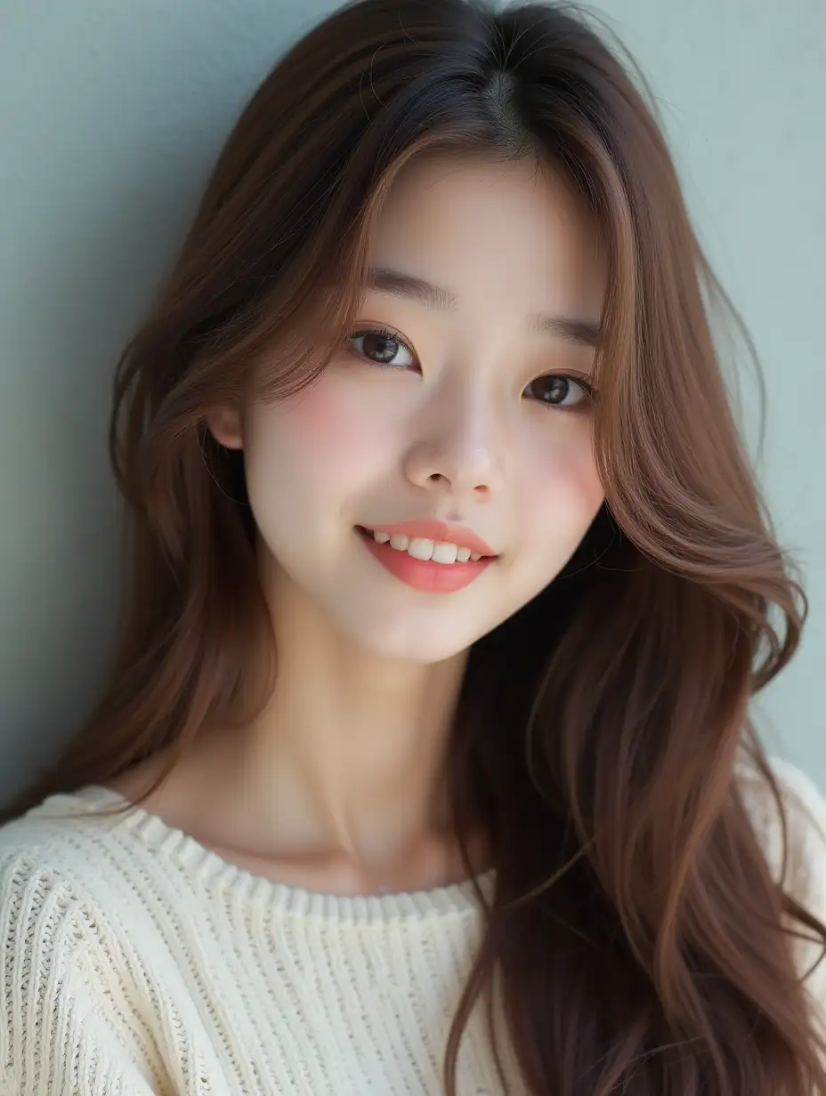 beautiful k pop korean girl, long hair, perfect face, 18 years old