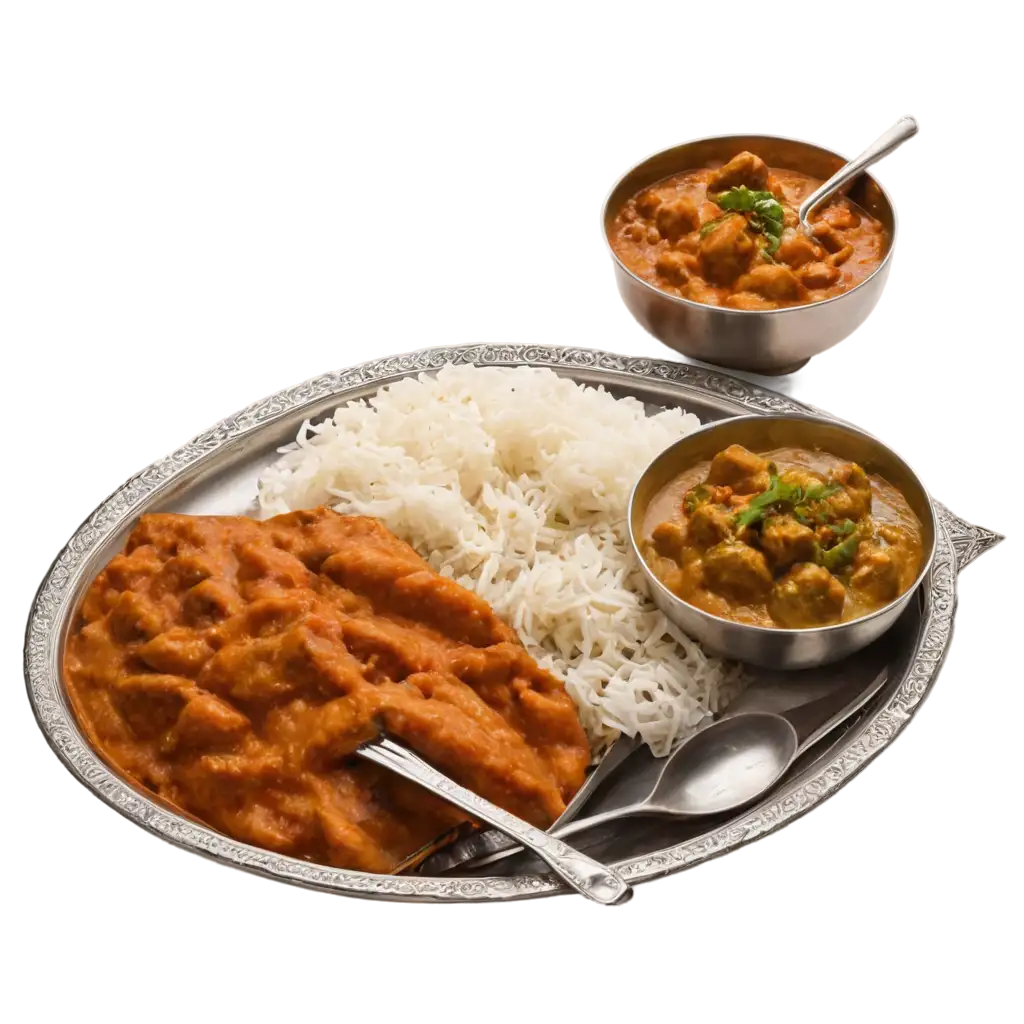 Indian-Cuisine-Plate-with-Side-Dish-and-Cutlery-PNG-Image-SEO-Analysis-PNG-Image-for-Food-and-Culinary-Design