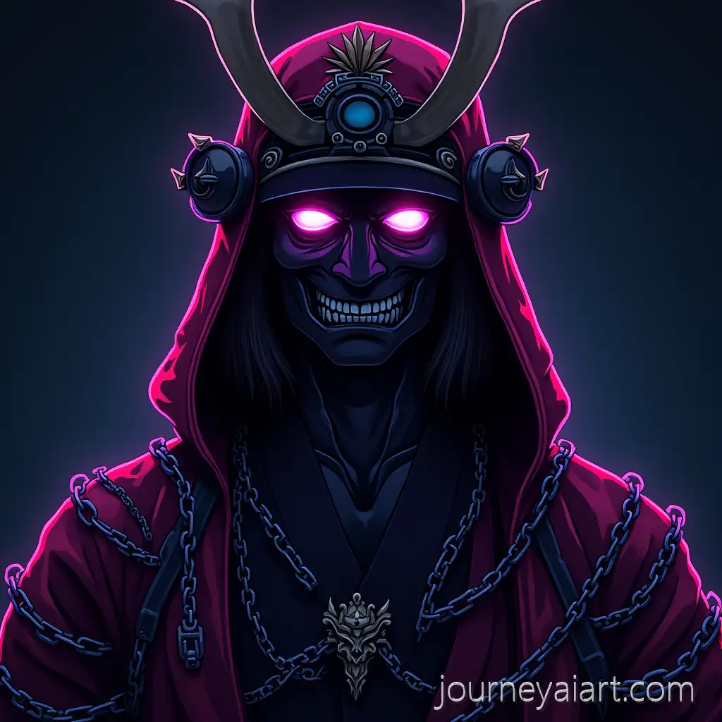 Mystical-Samurai-Anime-Figure-with-Neon-Chains-and-Glowing-Eyes-in-Batido-Fantasma-Style