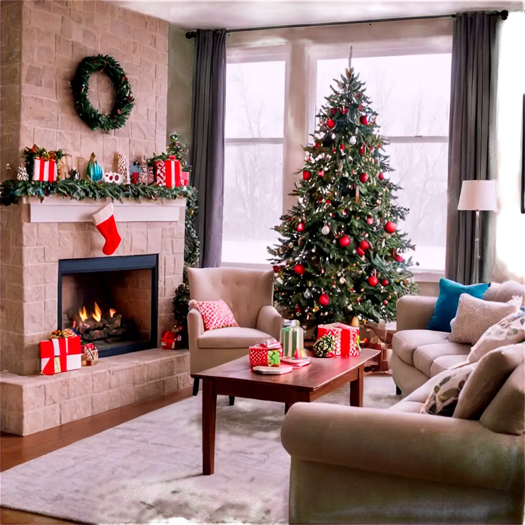 Stunning-Christmas-Living-Room-PNG-Capture-the-Spirit-of-the-Season-with-Clarity-and-Detail