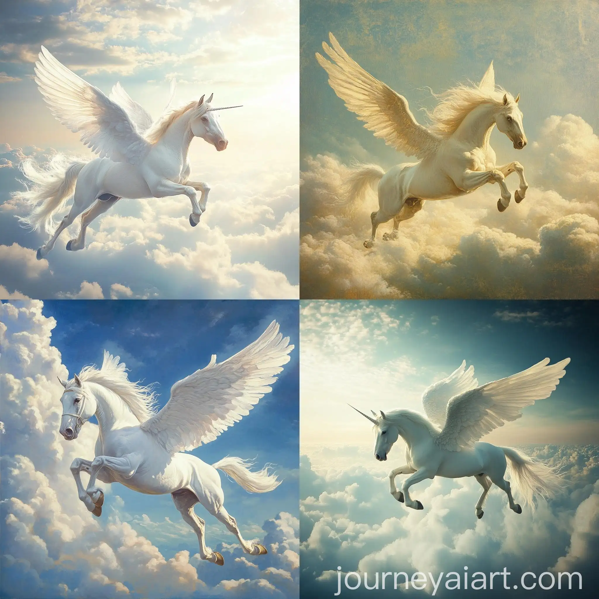 Majestic-Winged-White-Horse-Soaring-Through-Clouds