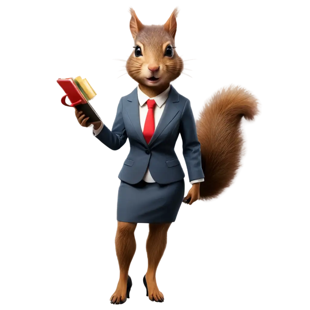 Anthropomorphic-Squirrel-Businesswoman-PNG-Image-Creative-and-Professional-Concept