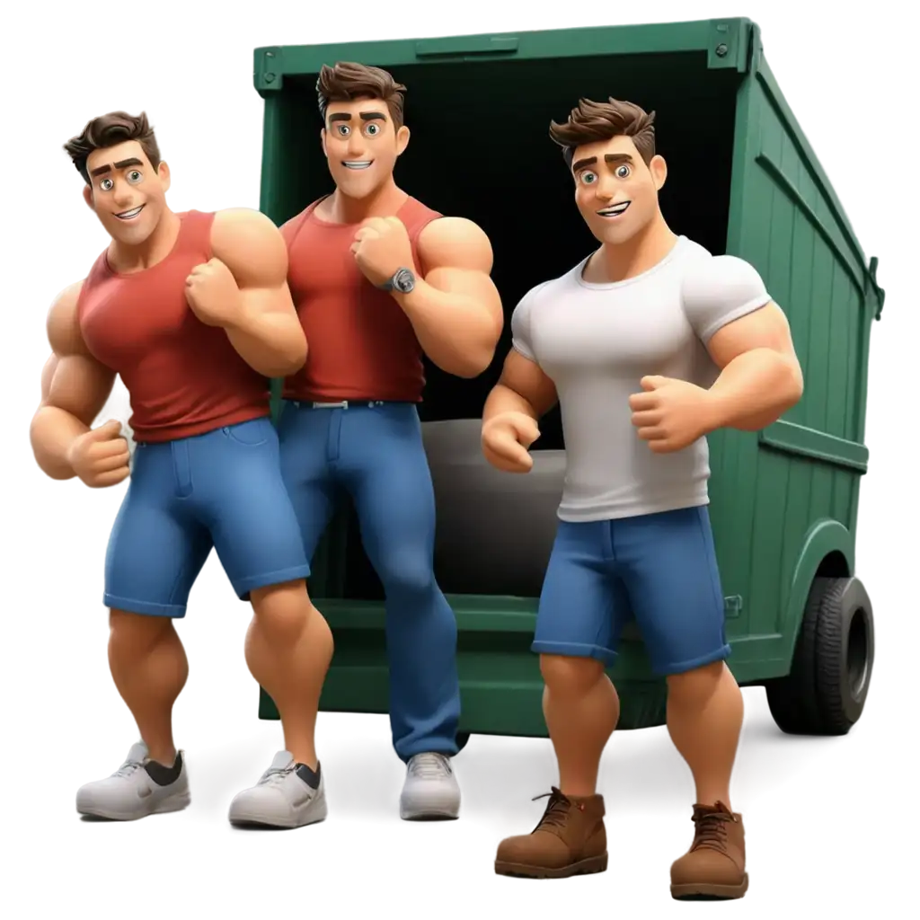 Muscular-Guys-Loading-a-Couch-into-a-Dumpster-PNG-Cartoon-Image