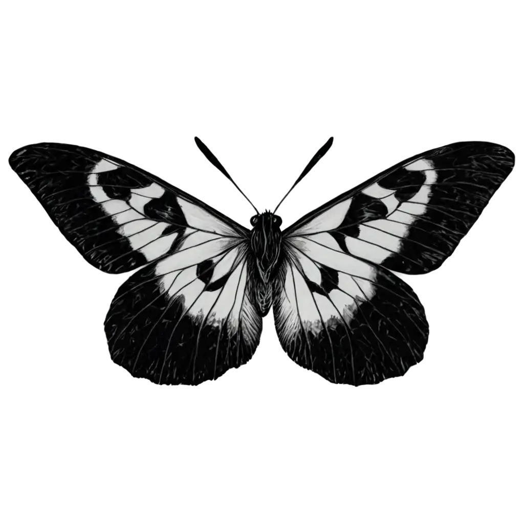 Moth-Black-and-White-PNG-Image-Capturing-Elegance-and-Contrast