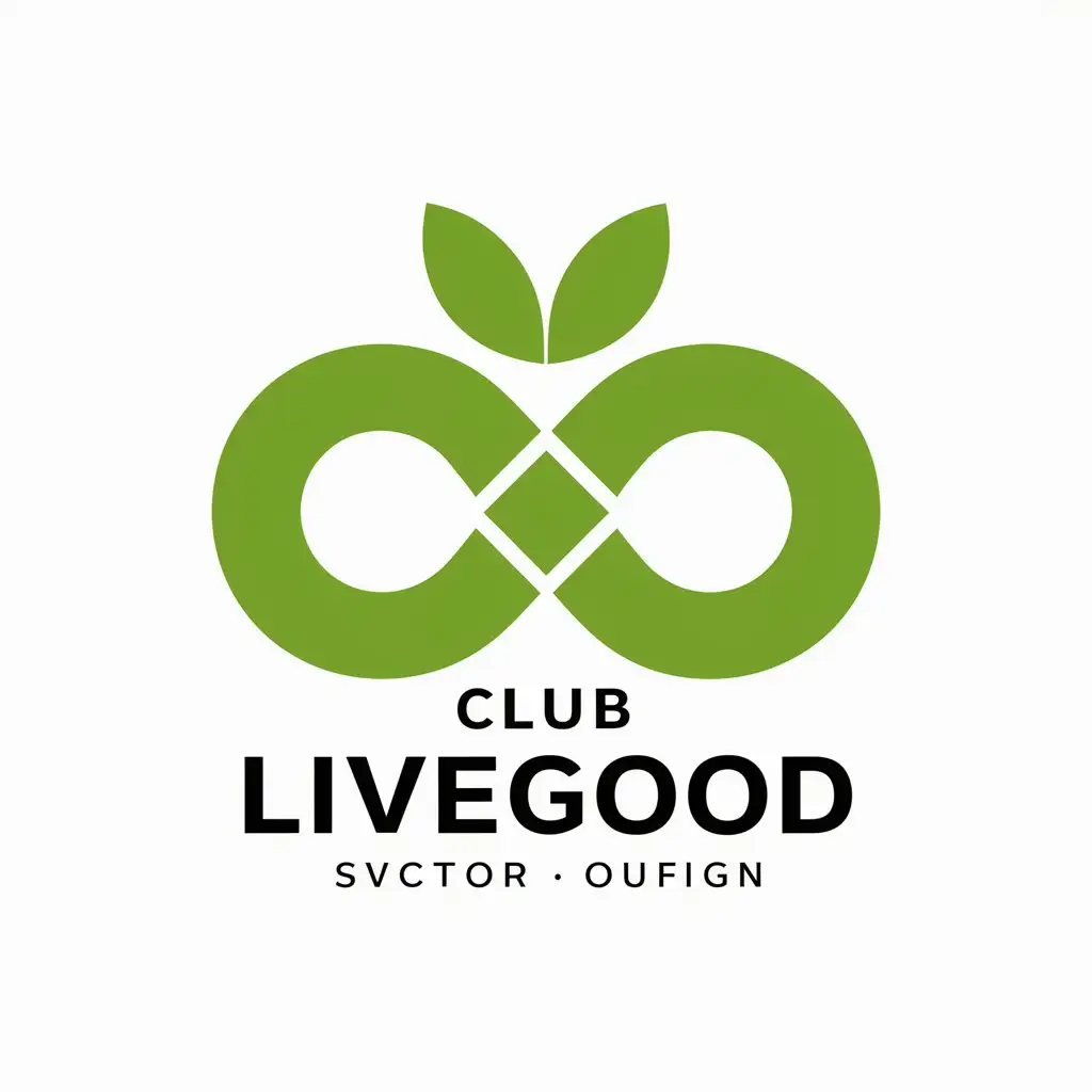 LOGO-Design-For-Club-LiveGood-Green-Infinity-Symbol-with-Petals-on-Clear-Background