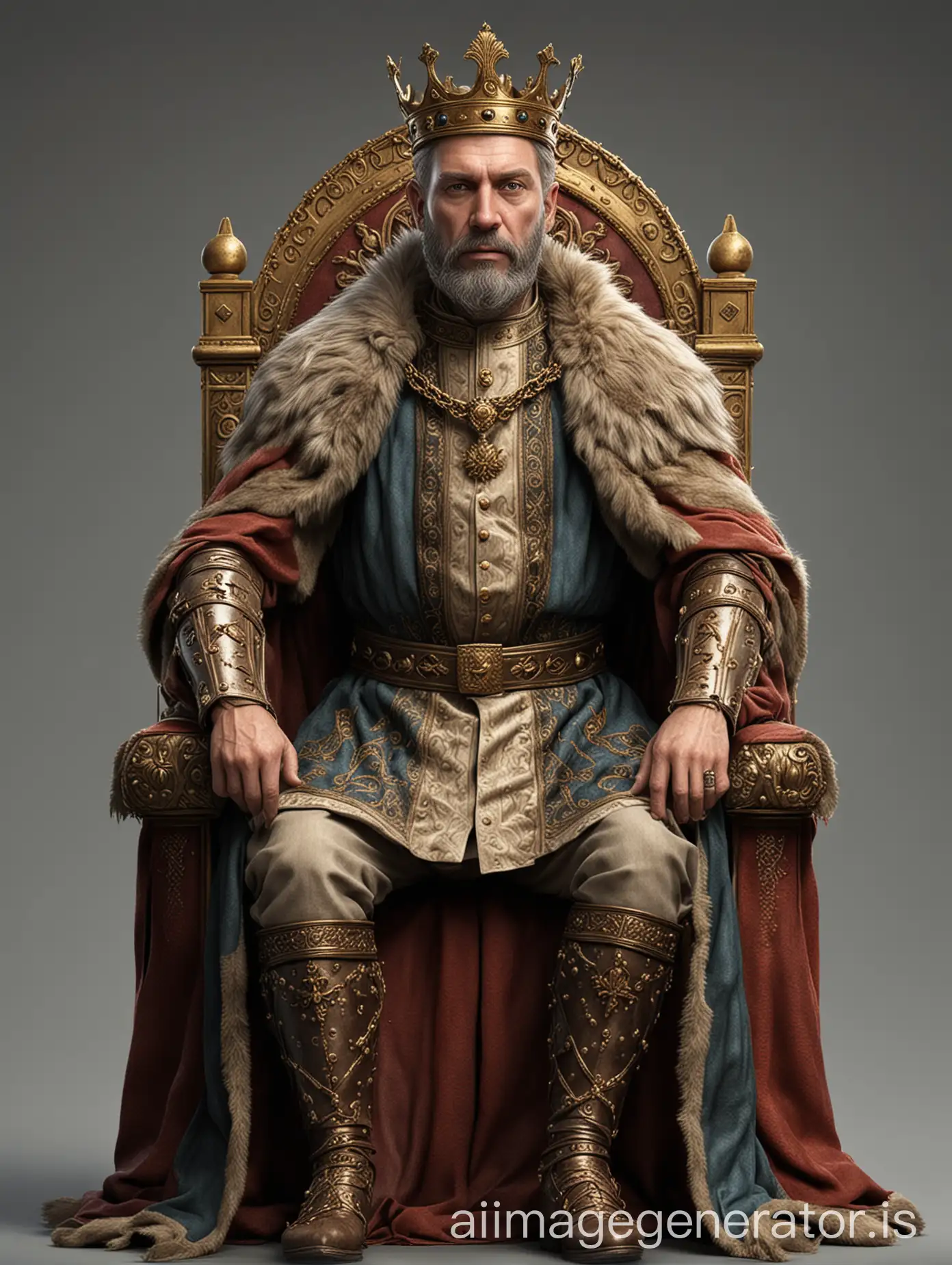 Regal-King-Seated-on-Throne-CleanShaven-and-Unique