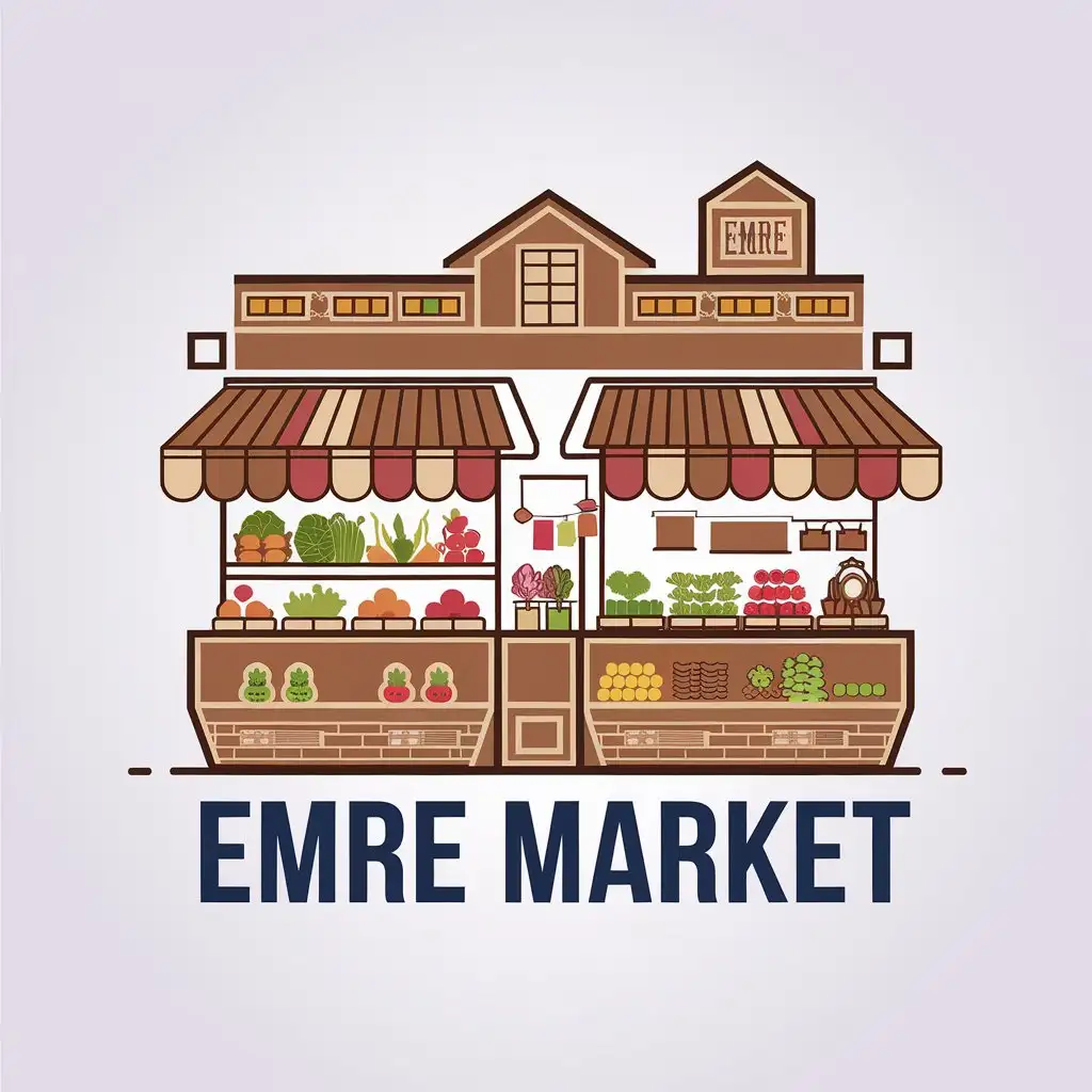 LOGO Design for Emre Market Vector Market Symbol with Clear Background and Modern Touch