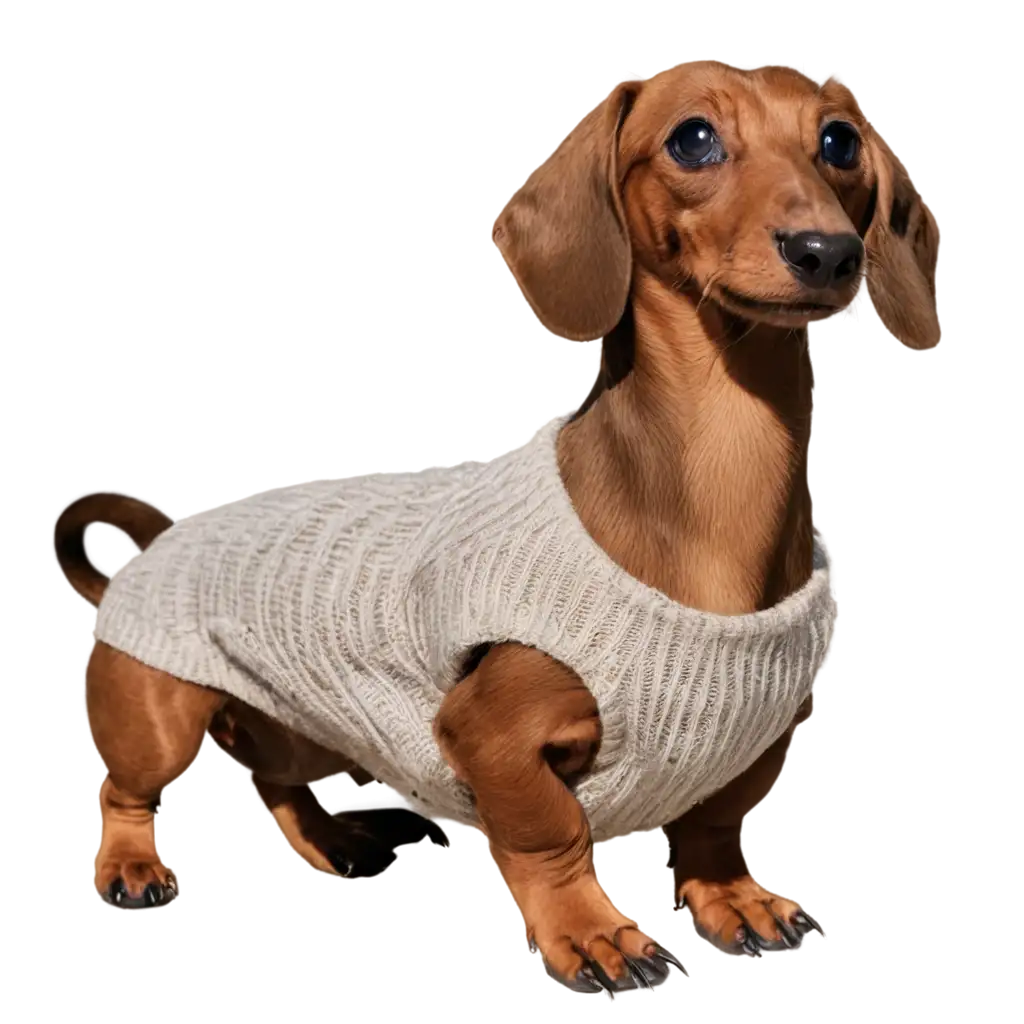 Dachshund-Wearing-a-Sweater-HighQuality-PNG-Image-for-Versatile-Use