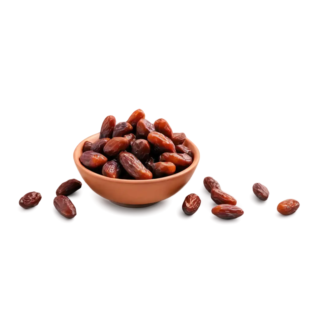 Fresh-Bowl-of-Dates-PNG-Image-Natural-Sweetness-with-Brown-and-White-Background