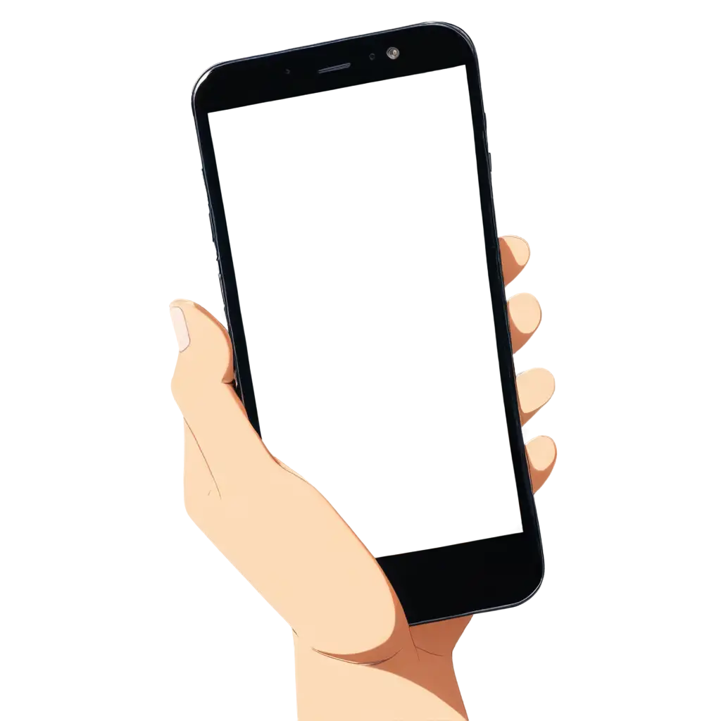 Handheld-Phone-in-Anime-Graphics-PNG-Image-for-Clear-and-Crisp-Visuals