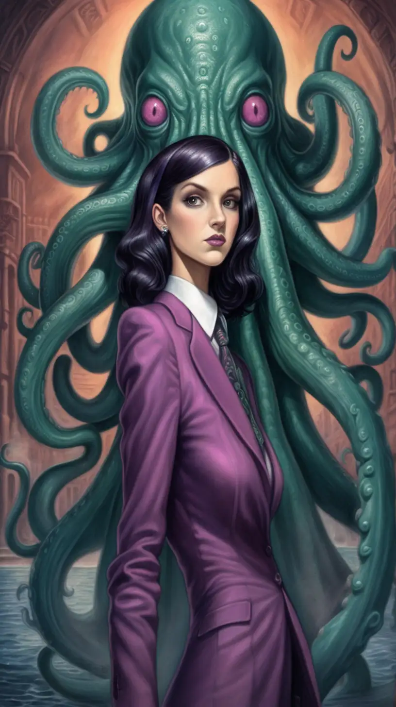 Gorgeous 25YearOld Woman in Lovecraftian Style with Cthulhu Elements