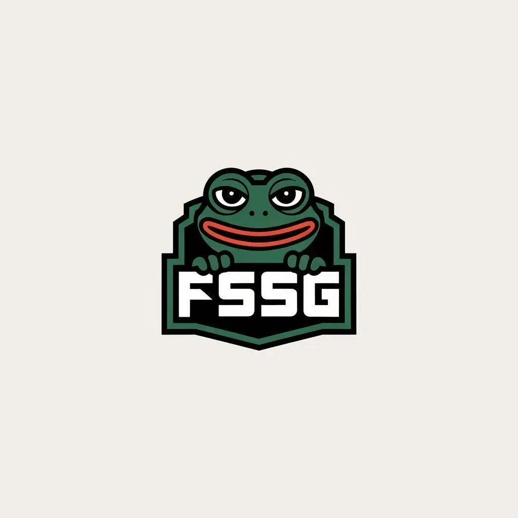 LOGO Design for FSSG Pepe Frog Vector Logo with Moderate Style