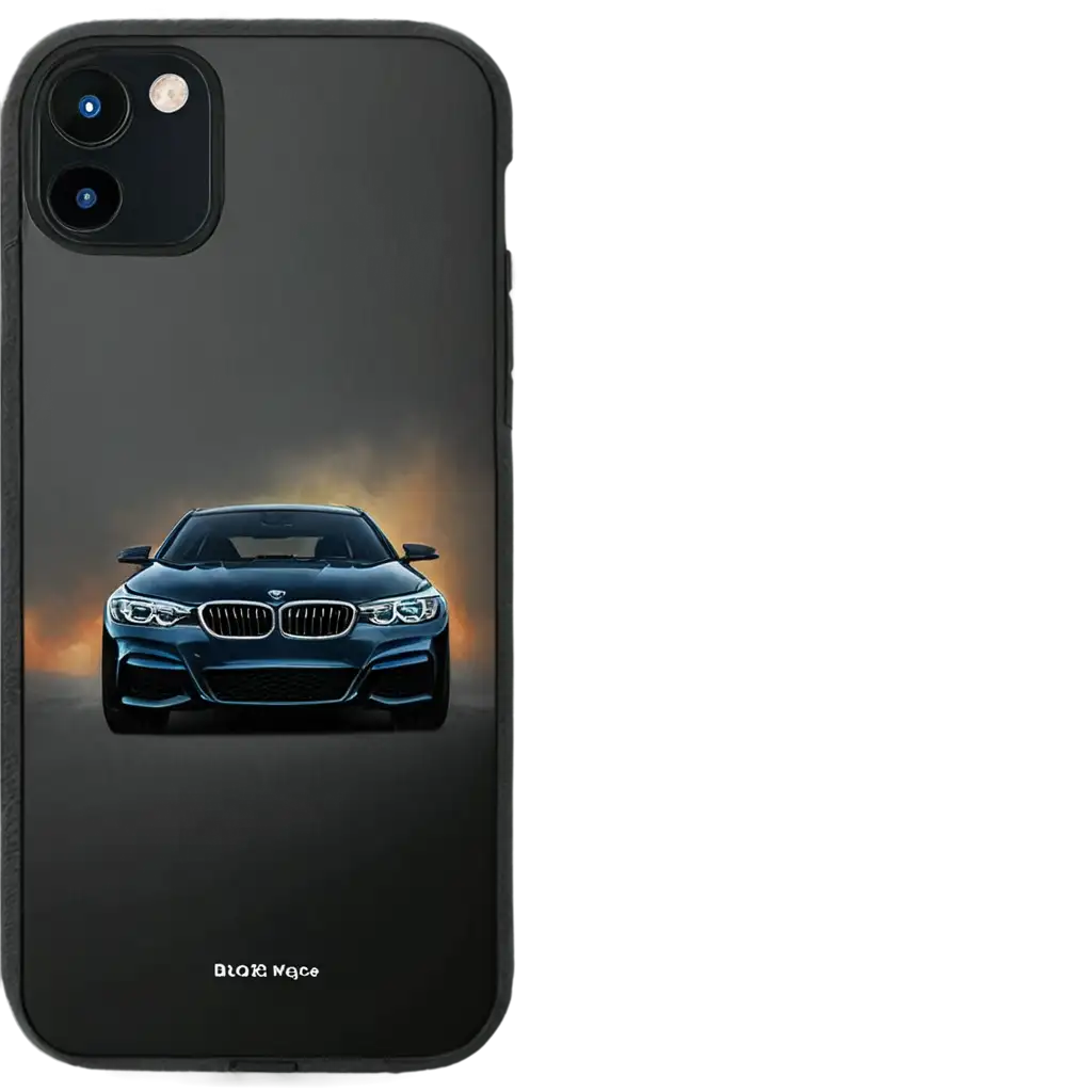 HighQuality-PNG-Image-of-Black-Phone-Covers-Featuring-a-BMW-Car-with-a-Multicolor-Background