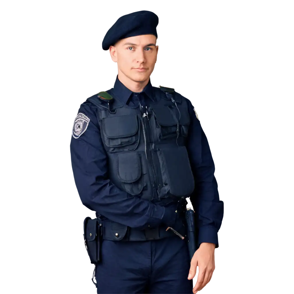 HighQuality-PNG-Image-of-a-Patrol-Officer-in-Black-Uniform-and-Black-Beret