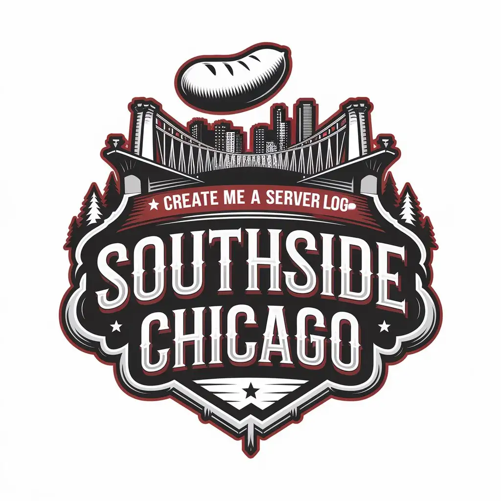 LOGO Design For SouthSide Chicago Black White with Chicago Theme Graffiti Font and Realistic Buildings