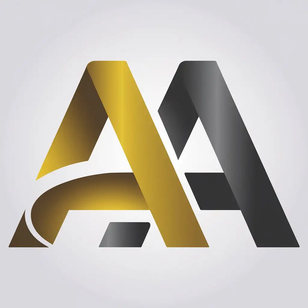 LOGO Design For AA Minimalistic Text with Clear Background