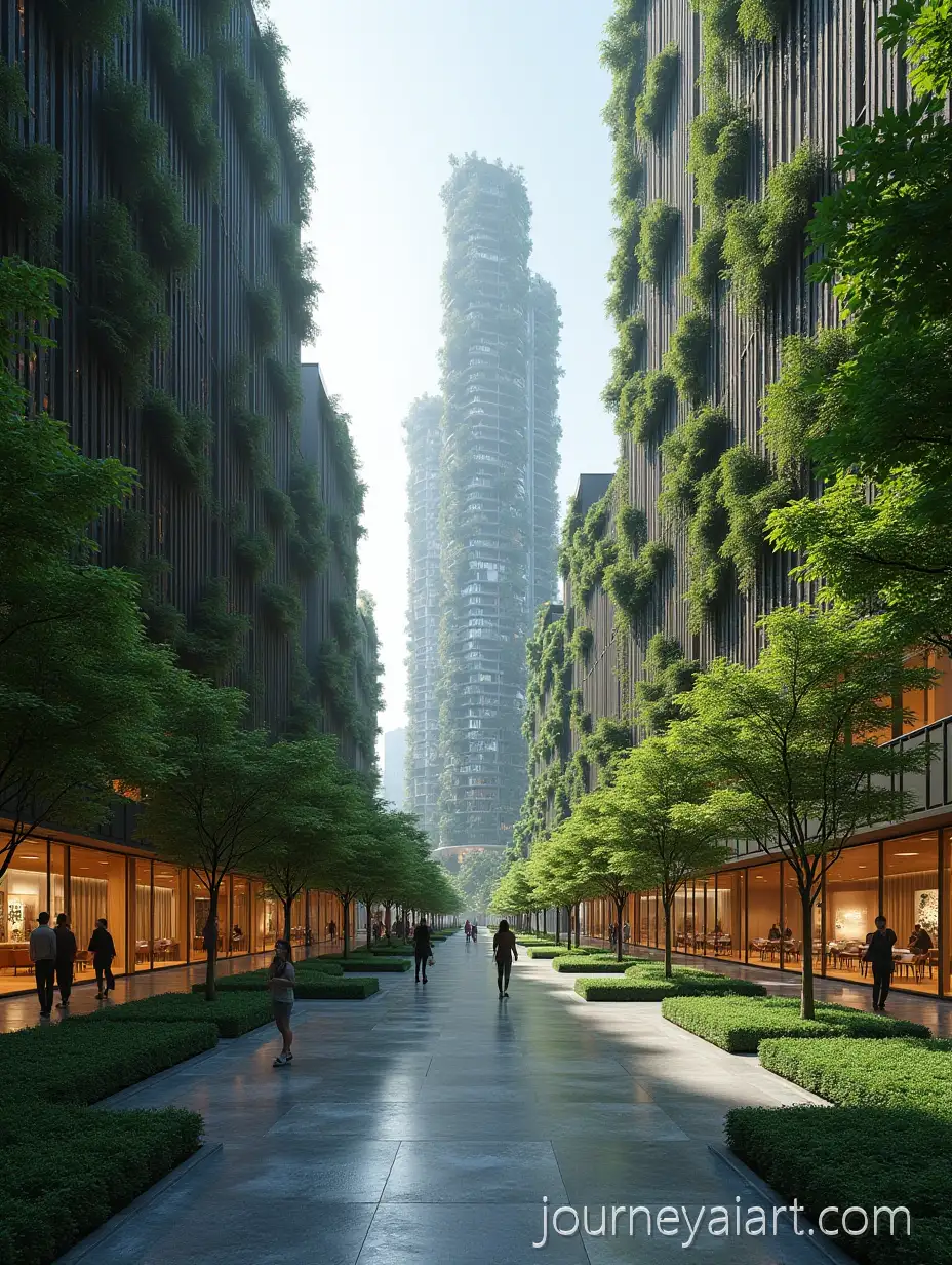 Modern-Art-and-Greenery-Corridor-inCommercial-complex-gallery-design-Wanxiang-Gallery-Commercial-Complex