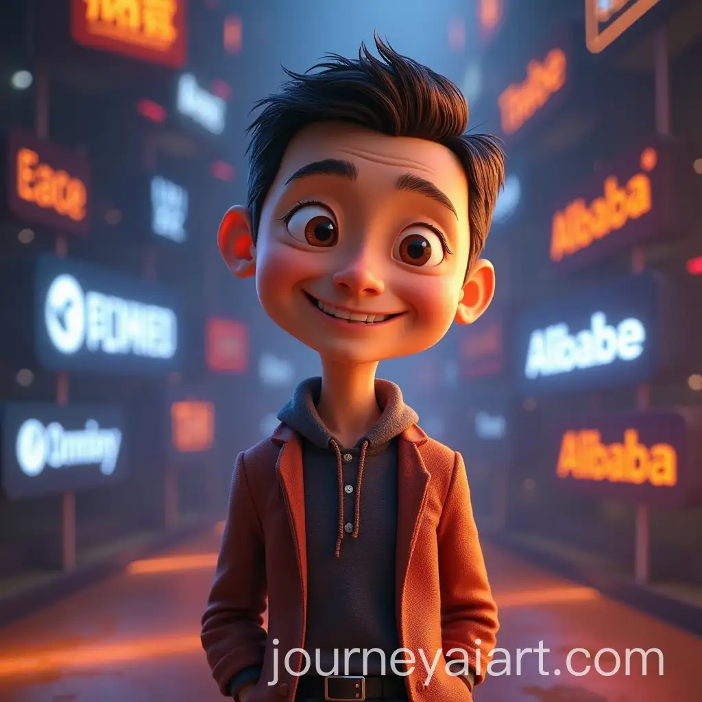 PixarStyle-3D-Animated-Jack-MaAI-Image-Prompt-Expansion-with-Alibaba-Logos-and-Ecommerce-Icons