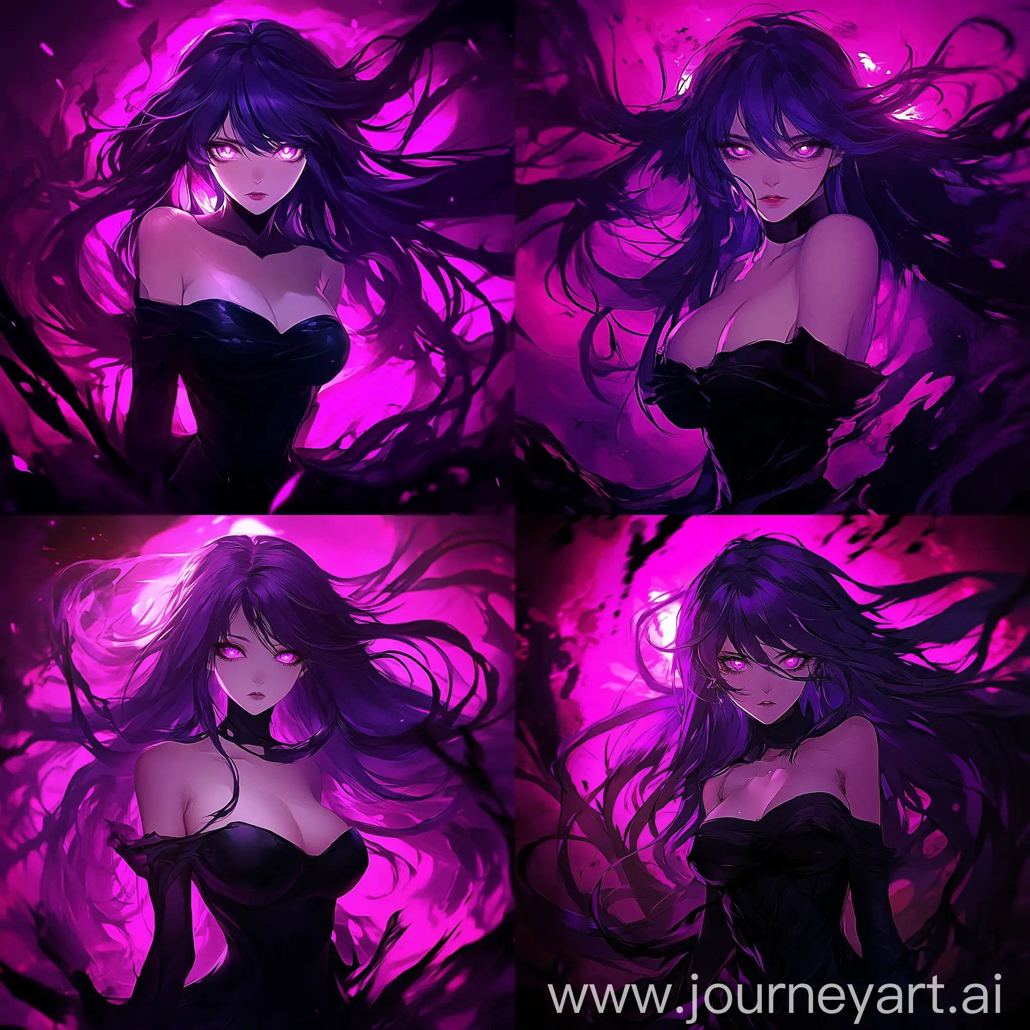 Anime-Style-Woman-with-Long-Purple-Hair-in-Mysterious-Pink-Glow