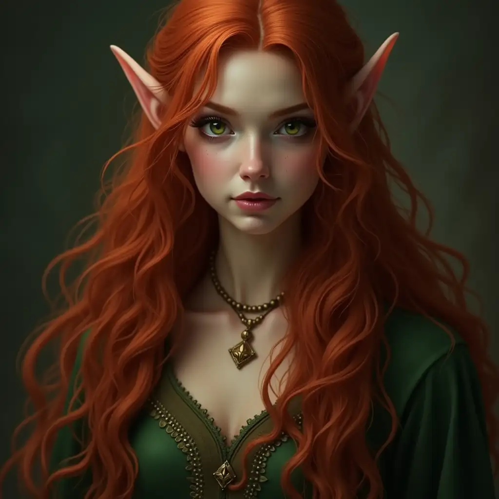 Photorealistic-Female-Elf-Wizard-with-Long-Flowing-Red-Hair-and-Green-Eyes