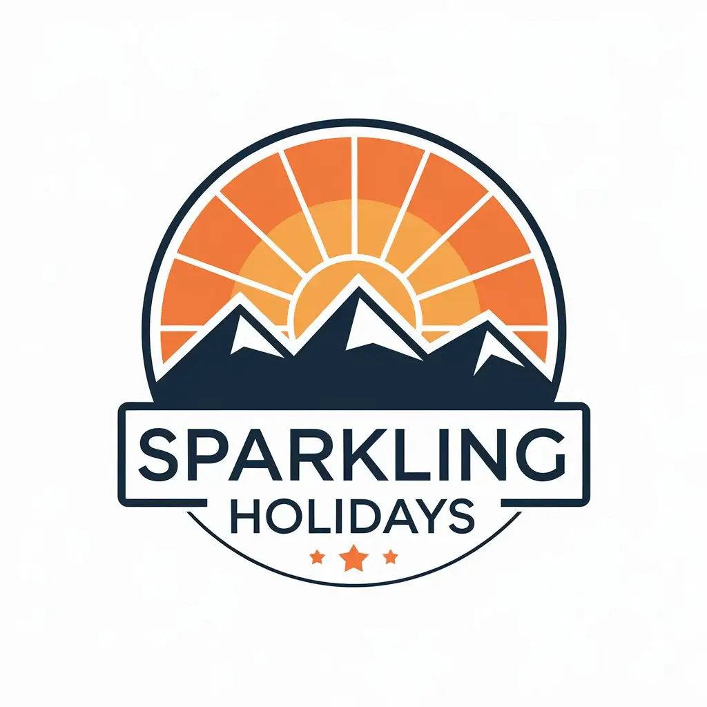 LOGO Design for Sparkling Holidays Sunrise Symbol in Vibrant Colors for Travel Industry