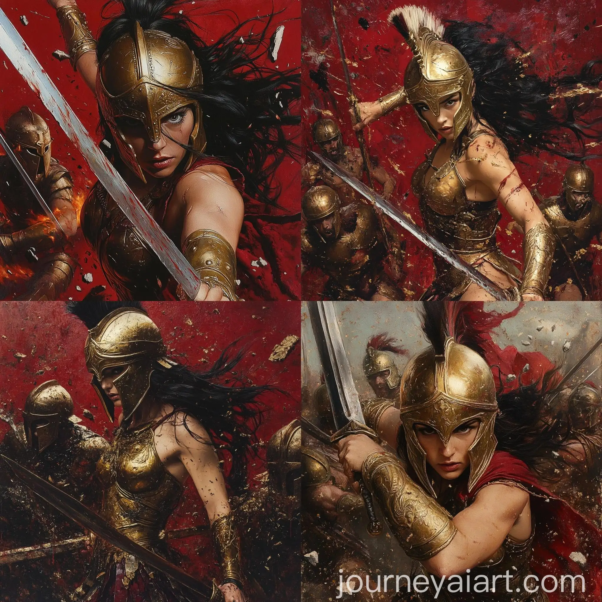 Hyperrealistic-Spartan-Warrior-Woman-with-Sword-and-Corinthian-Helmet