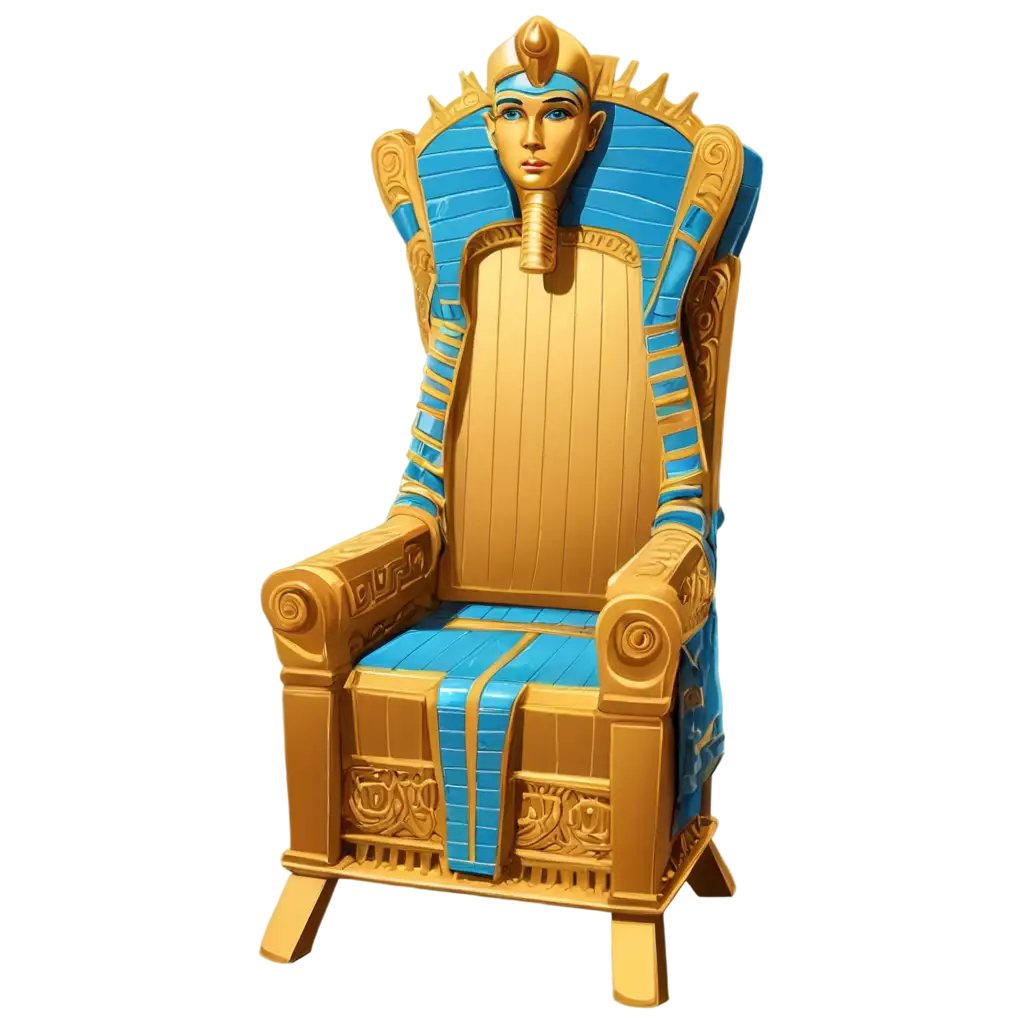 Empty-Throne-of-Pharaoh-Cartoon-Style-PNG-Image-Regal-and-Playful-Artistry