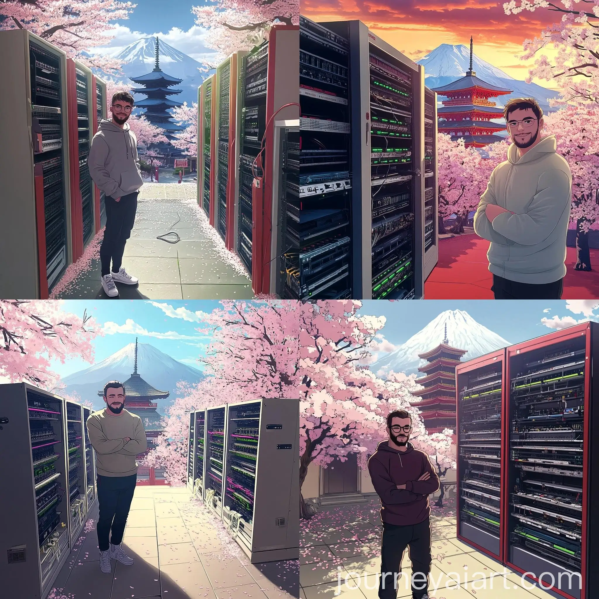 Anime-Style-Japanese-Temple-with-Cherry-Blossoms-and-Mount-Fuji
