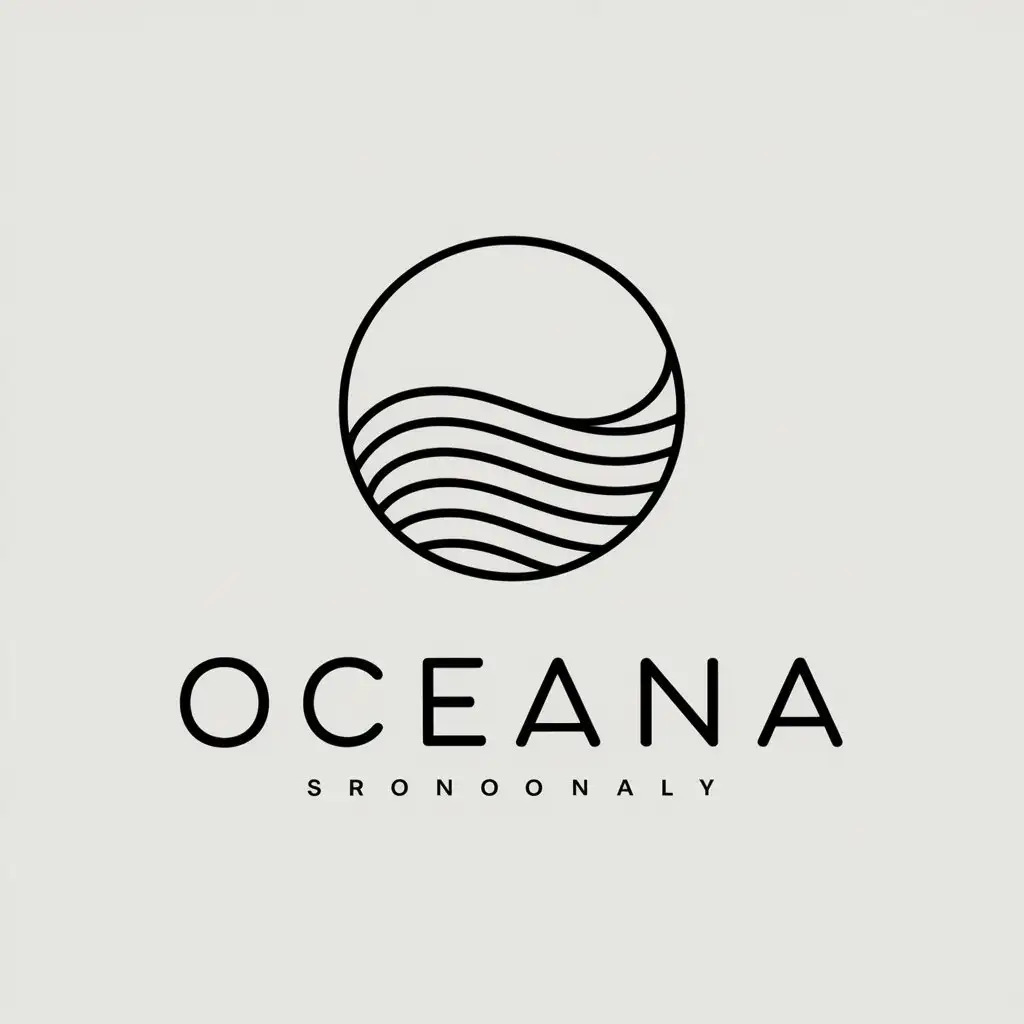 a vector logo design,with the text "oceana", main symbol:Ocean,Minimalistic,clear background