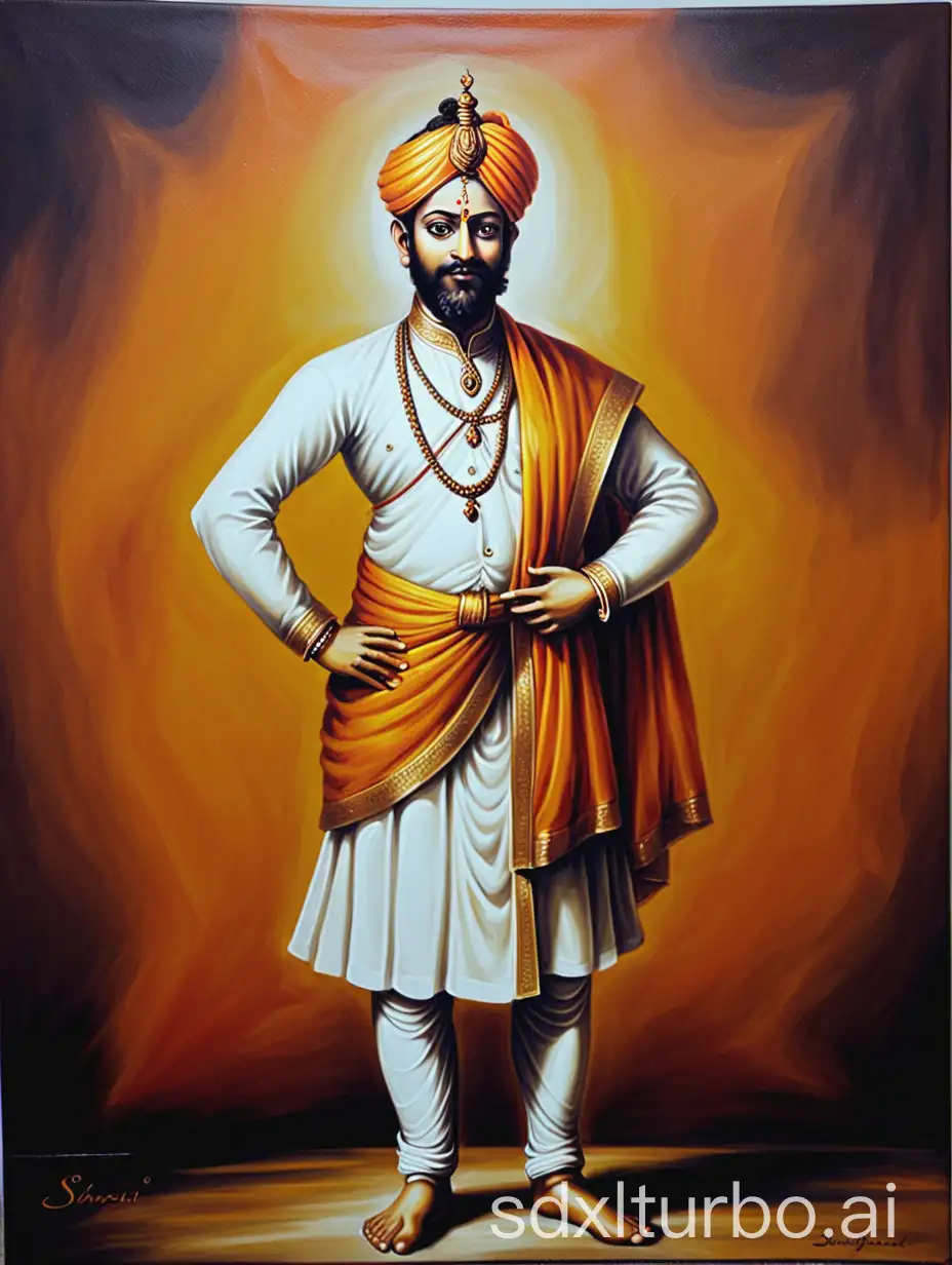 oil painting of shivaji maharaj