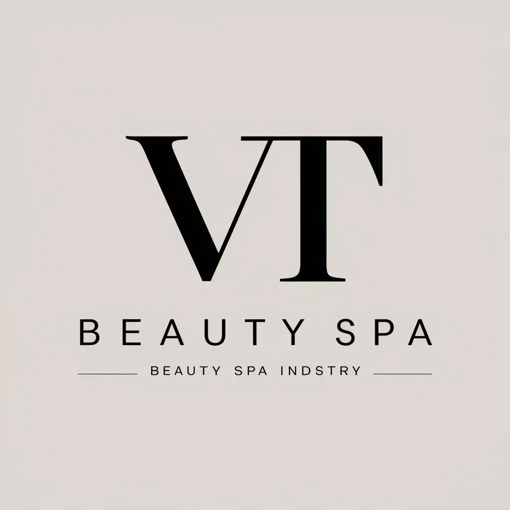 a vector logo design,with the text "VT", main symbol:VT,Moderate,be used in Beauty Spa industry,clear background