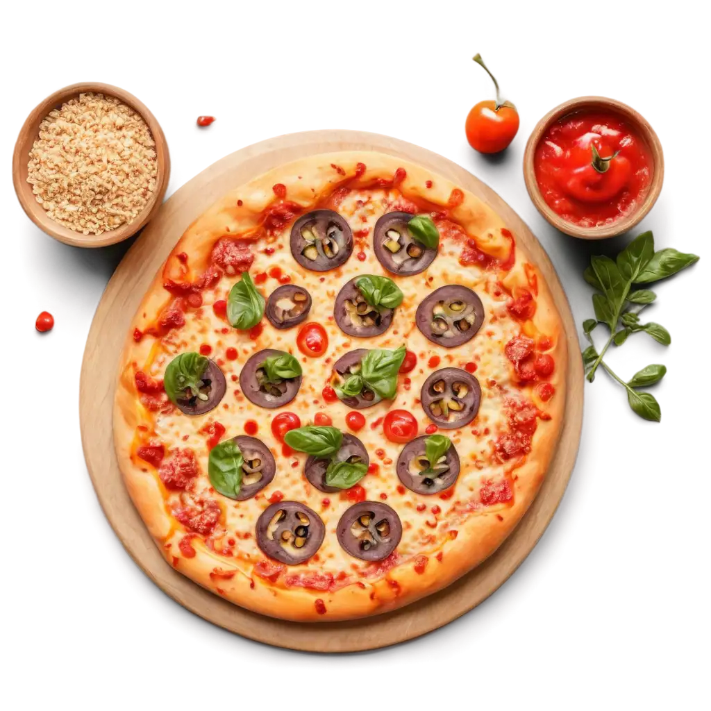 Juicy-Bright-Round-Pizza-PNG-A-Delicious-View-from-Above-for-Creative-Design