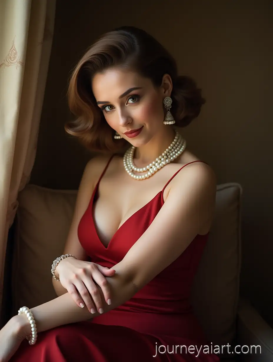 Sophisticated-Glamour-Woman-PortraitGlamour-woman-portrait-with-Pearl-Jewelry-in-Luxurious-Setting
