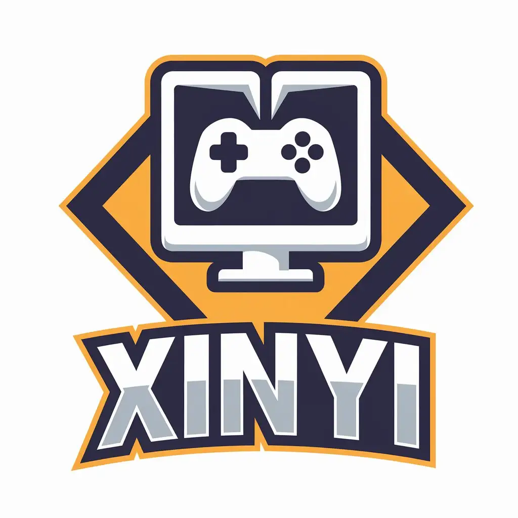 a vector logo design,with the text "xinyi", main symbol:computer play games technology,Moderate,be used in Technology industry,clear background