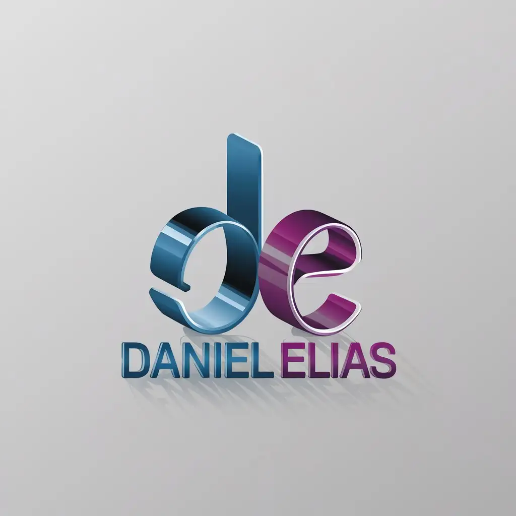 LOGO Design for Daniel Elias 3D Minimalist Style with DE Symbol