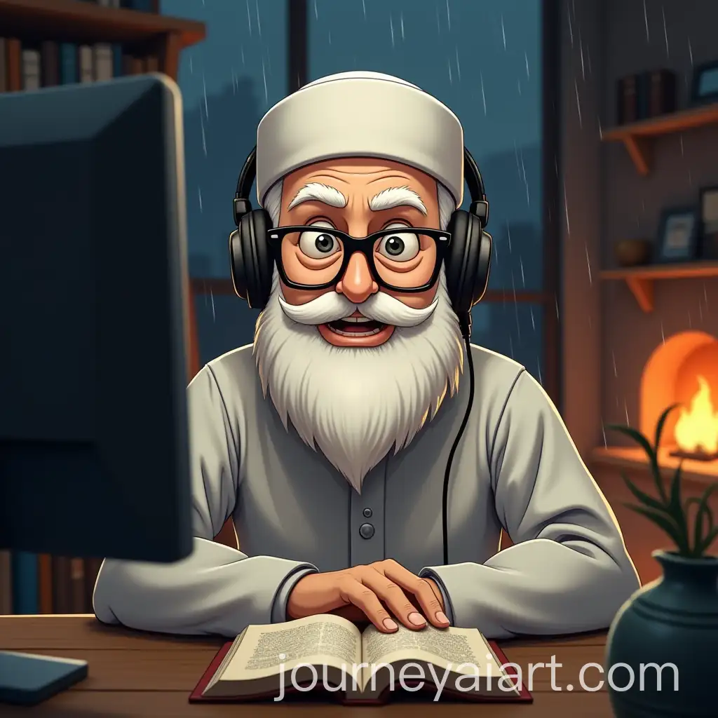 Muslim-Anime-Character-with-Glasses-and-Quran-in-a-Cinematic-Library-Setting