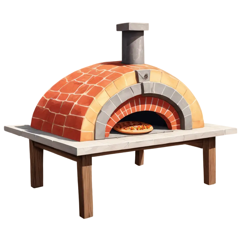 DisneyInspired-Stone-Wood-Oven-PNG-A-Delightful-2D-Pizza-Oven-Illustration