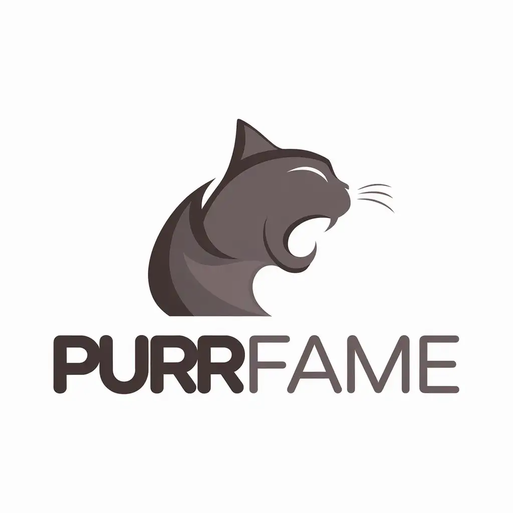 LOGO Design for Purrfame Vector Style with Clear Background for the Animals Pets Industry